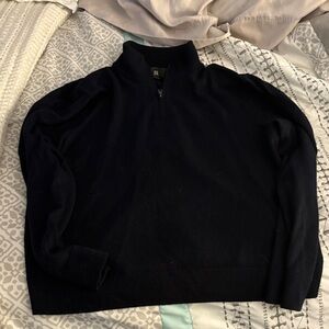 Banana Republic Men's Dark Navy Zip-Up Sweater